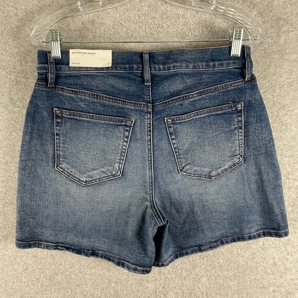 Loft Outlet Womens Size 6 Blue Jean Boyfriend Shorts Mid Rise NWT - Picture 3 of 7